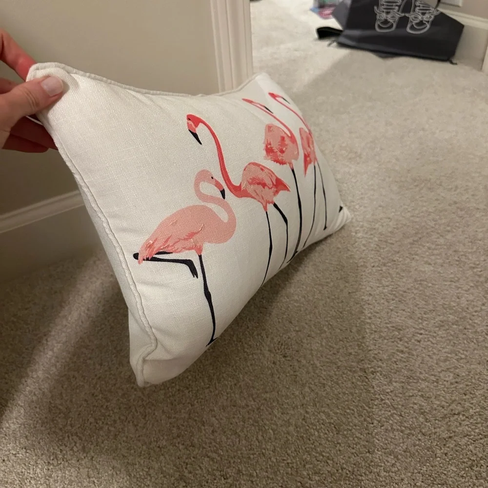 Flamingo Print Decorative Pillow